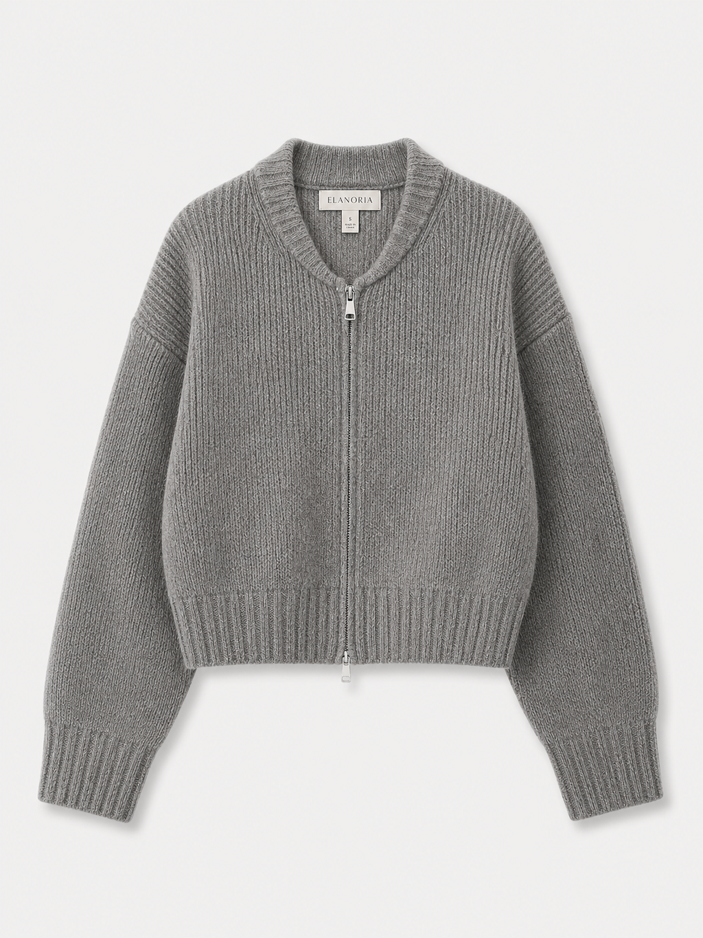 Ribbed Zip Knit - Gray