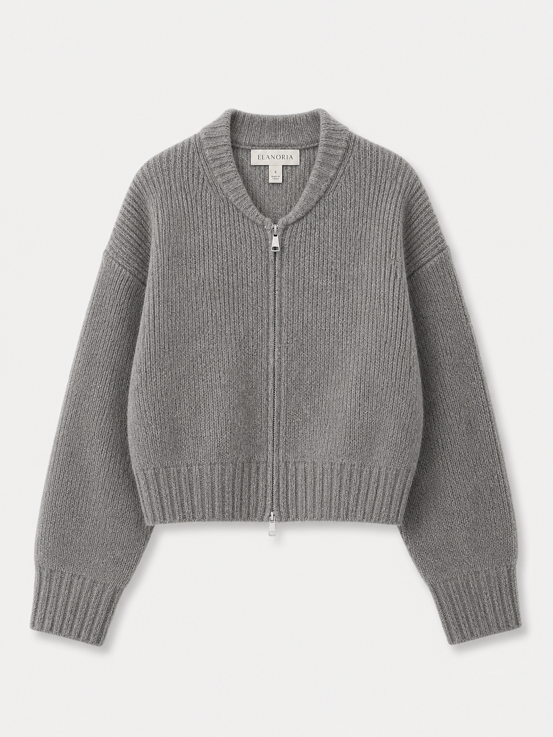 Ribbed Zip Knit - Gray