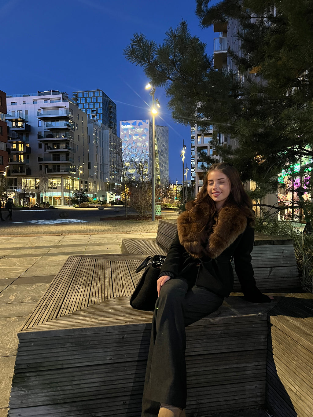 Elora Fur Coat - Black